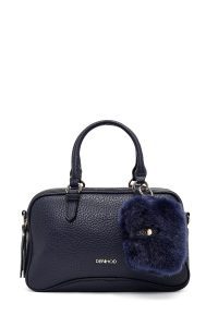 کیف زنانه سرمه‌ای بلند با اکسسوری دری مد