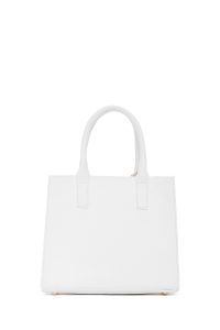 کیف زنانه سفید بلند بنددار با اکسسوری دری مد