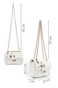 کیف زنانه سفید بلند لحافی دری مد