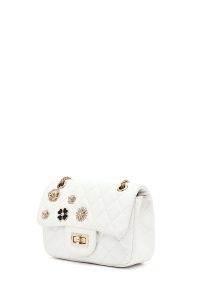 کیف زنانه سفید بلند لحافی دری مد