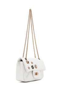 کیف زنانه سفید بلند لحافی دری مد