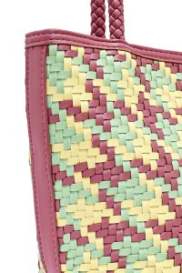 کیف زنانه صورتی بافت دری مد