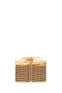 کیف زنانه طلایی با جزئیات سنگی مکعبی ابی دری مد