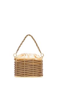 کیف زنانه طلایی با جزئیات سنگی مکعبی ابی دری مد