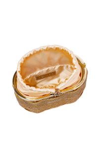 کیف زنانه طلایی با جزئیات سنگی مکعبی ابی دری مد