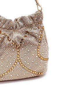 کیف زنانه طلایی بلند زنجیری سنگی مینی مراسم دری مد