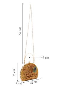 کیف زنانه طلایی بلند زنجیری پولکی مکعبی ابی دری مد