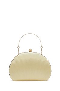 کیف زنانه طلایی بلند زنجیری پولکی مکعبی ابی دری مد