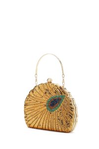 کیف زنانه طلایی بلند زنجیری پولکی مکعبی ابی دری مد