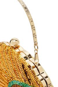 کیف زنانه طلایی بلند زنجیری پولکی مکعبی ابی دری مد