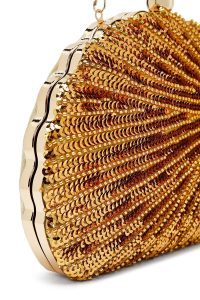 کیف زنانه طلایی بلند زنجیری پولکی مکعبی ابی دری مد