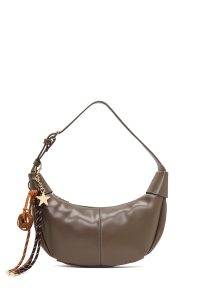 کیف زنانه طوسی با اکسسوری دری مد