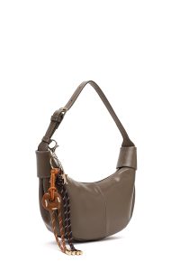 کیف زنانه طوسی با اکسسوری دری مد