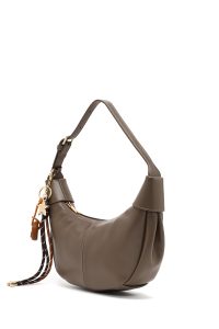 کیف زنانه طوسی با اکسسوری دری مد