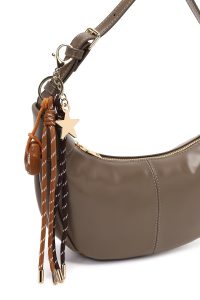 کیف زنانه طوسی با اکسسوری دری مد