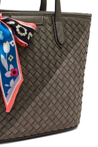 کیف زنانه طوسی بلند بنددار با اکسسوری دری مد