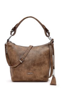 کیف زنانه طوسی بلند بنددار دری مد