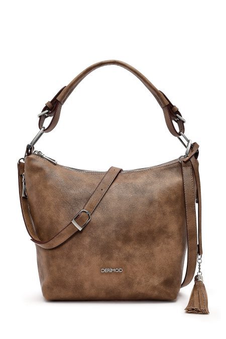 کیف زنانه طوسی بلند بنددار دری مد