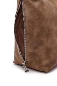 کیف زنانه طوسی بلند بنددار دری مد