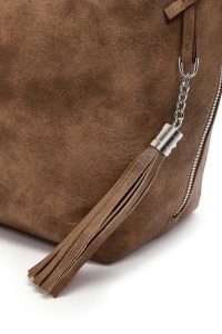 کیف زنانه طوسی بلند بنددار دری مد