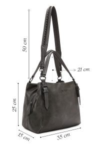 کیف زنانه طوسی بلند بنددار دری مد