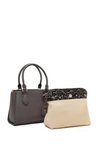 کیف زنانه طوسی بلند کلاسیک دری مد