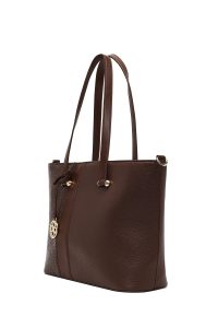 کیف زنانه قهوه‌ای بلند بنددار دری مد