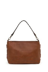 کیف زنانه قهوه‌ای بلند بنددار دری مد