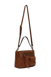 کیف زنانه قهوه‌ای بلند بنددار دری مد