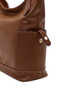 کیف زنانه قهوه‌ای بلند بنددار دری مد