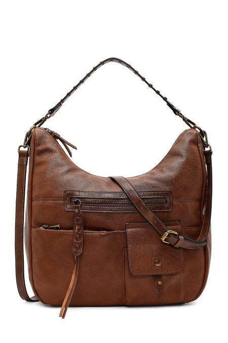 کیف زنانه قهوه‌ای بلند بنددار دری مد