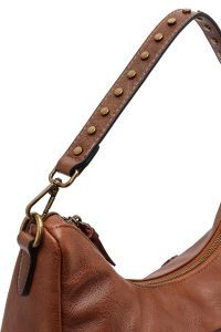 کیف زنانه قهوه‌ای بلند بنددار دری مد