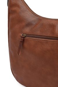 کیف زنانه قهوه‌ای بلند بنددار دری مد