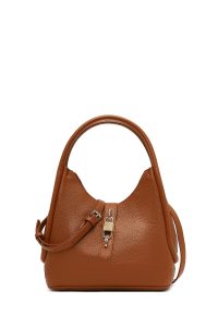 کیف زنانه قهوه‌ای بلند بنددار دری مد