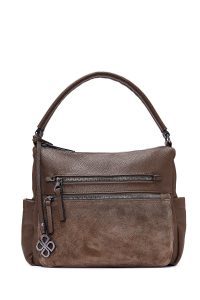 کیف زنانه قهوه‌ای بلند بنددار دری مد