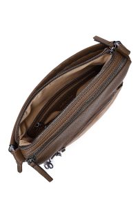 کیف زنانه قهوه‌ای بلند بنددار دری مد