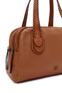 کیف زنانه قهوه‌ای بلند بنددار دری مد