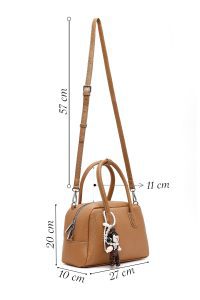 کیف زنانه قهوه‌ای بلند بنددار مینی دری مد