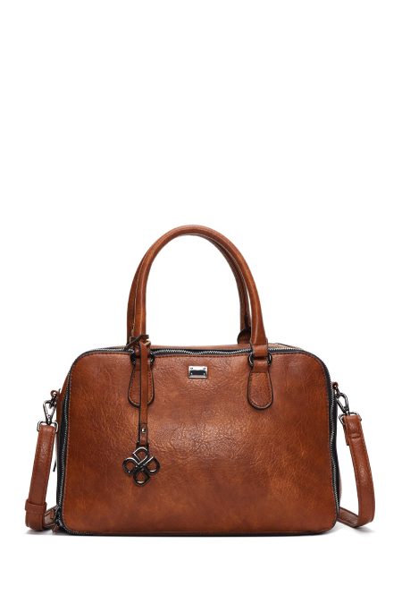 کیف زنانه قهوه‌ای بلند دری مد