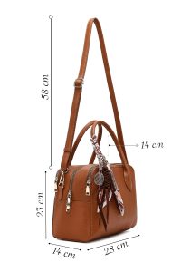کیف زنانه قهوه‌ای بلند سنگی کلاسیک دری مد