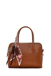 کیف زنانه قهوه‌ای بلند سنگی کلاسیک دری مد