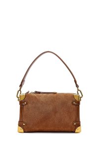 کیف زنانه قهوه‌ای بلند سوئیت چرمی مینی دری مد