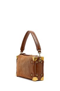 کیف زنانه قهوه‌ای بلند سوئیت چرمی مینی دری مد