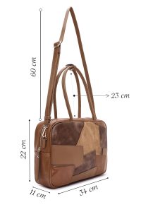 کیف زنانه قهوه‌ای بلند طرح‌دار دری مد