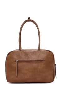 کیف زنانه قهوه‌ای بلند طرح‌دار دری مد