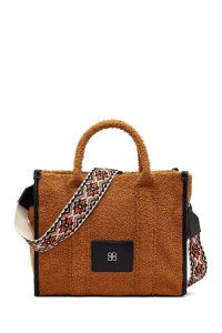 کیف زنانه قهوه‌ای بلند پشمی دری مد