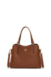 کیف زنانه قهوه‌ای بلند چاپی مینی دری مد