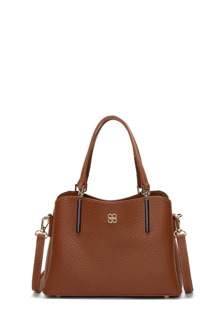 کیف زنانه قهوه‌ای بلند چاپی مینی دری مد