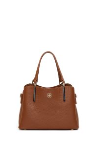 کیف زنانه قهوه‌ای بلند چاپی مینی دری مد