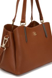 کیف زنانه قهوه‌ای بلند چاپی مینی دری مد